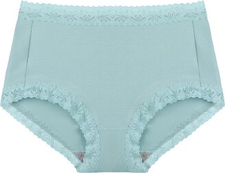 Agnes Orinda Women Plus Mid Waisted Lace Trim Soft Breathable Stretch  Briefs Underwear Blue X-Small - ShopStyle Panties