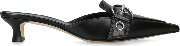 AEYDĒ Leather Danielle Kitten Point Mules 35
