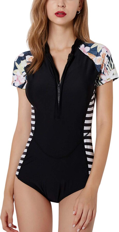 short sleeve rash guard swimsuit