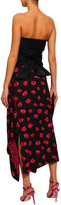 Thumbnail for your product : Rebecca Taylor Strapless Bow-detailed Ruched Taffeta Bustier Top