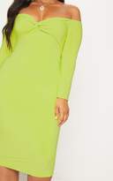 Thumbnail for your product : PrettyLittleThing Plus Tangerine Slinky Twist Bardot Midi Dress