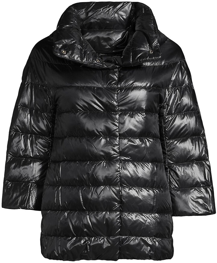 three quarter length down coat