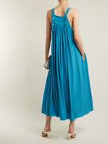 Thumbnail for your product : Tibi Areille Pleated Silk Crepe Dress - Womens - Blue