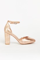 Thumbnail for your product : Wallis **WIDE FIT Metallic Pink Scallop Shoe