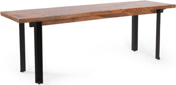 17 Stories Outdoor Carlisle Benches Black + Country Brown
