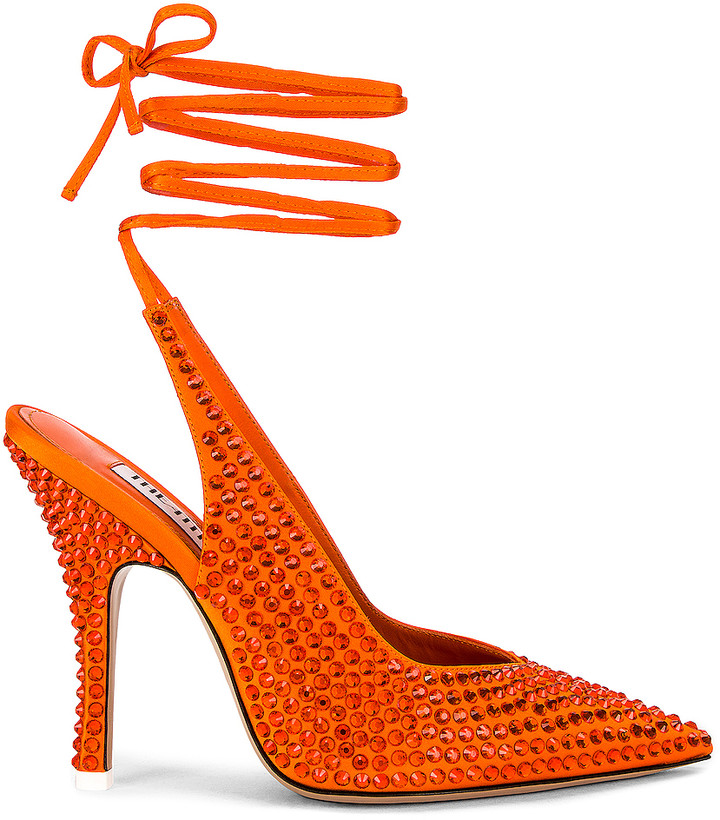 orange sling back shoes
