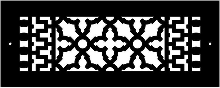 Reggio Registers Scroll Series 4 in. x 12 in. Aluminum Grille, Black with Mounting Holes