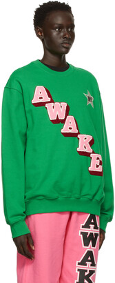 Awake NY Green Stacked Logo Crewneck Sweatshirt - ShopStyle