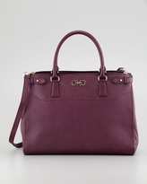 Thumbnail for your product : Ferragamo Batik Saffiano Satchel Bag, Purple