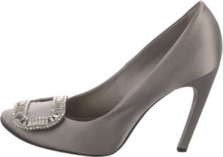 Roger Vivier Satin Crystal Embellishments Pumps