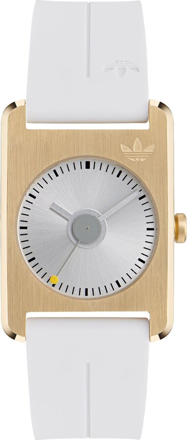 Rectangular Dial Silicone Strap Watch, 31mm