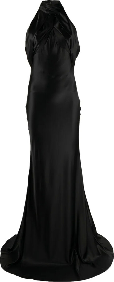 Audrey halterneck silk gown