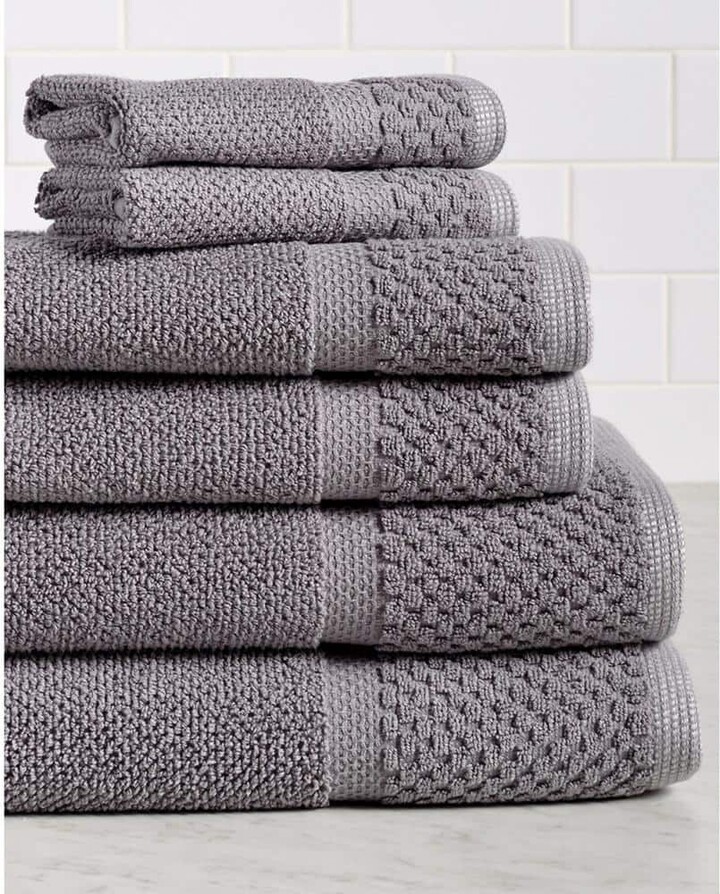Espalma Diplomat 6-Piece Gray Solid Cotton Bath Towel Set
