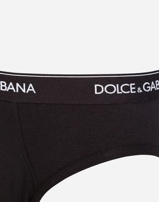 Dolce & Gabbana Bi-Pack Mid Briefs In Stretch Cotton