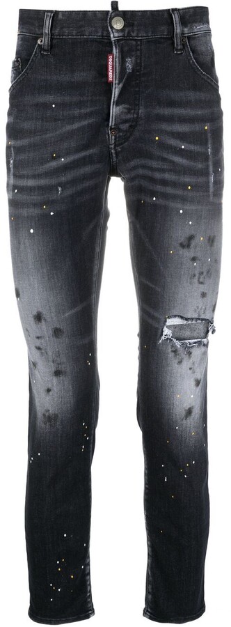 DSQUARED2 Faded Paint Splatter Jeans - ShopStyle