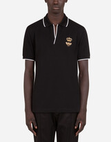 Thumbnail for your product : Dolce & Gabbana Cotton Piqué Polo-Shirt With Lurex Embroidery
