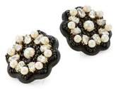 Thumbnail for your product : Kate Spade Desert Garden Faux Pearl, Crystal and Leather Button Stud Earrings