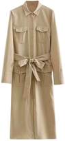 Thumbnail for your product : Goodnight Macaroon 'Alex' Khaki Belted Long-Sleeved Shirt Dress