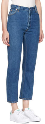 RE/DONE Indigo High-Rise Straight Crop Jeans