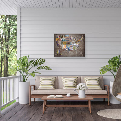 Bolog USA License Plate Map On Metal