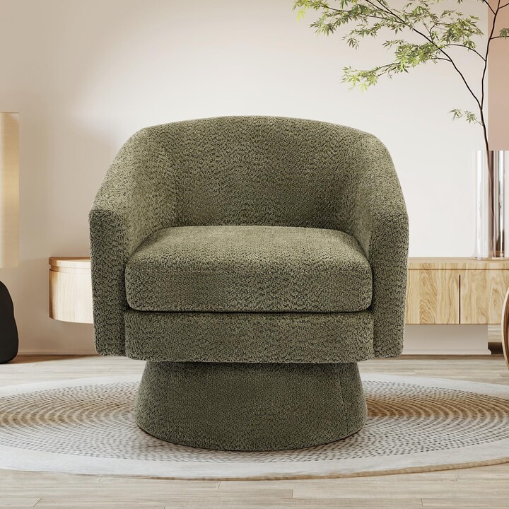 MOVECOM 360° Swivel Accent Lounge Chair with Arms and Hidden Storage