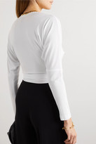 Thumbnail for your product : Norma Kamali Cropped Stretch-jersey Wrap Top - White