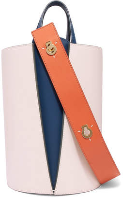 Lente Danse Lorna Mini Color-block Leather Bucket Bag - Blush