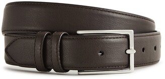 Reiss Martin - Formal Leather Belt in Dark Brown
