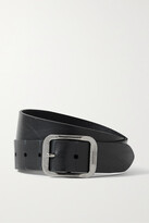 Thumbnail for your product : Saint Laurent Joe Distressed Leather Belt - Black