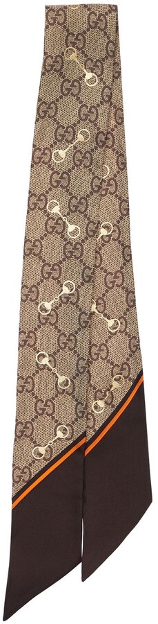 Gucci GG printed silk neck bow - ShopStyle Scarves & Wraps