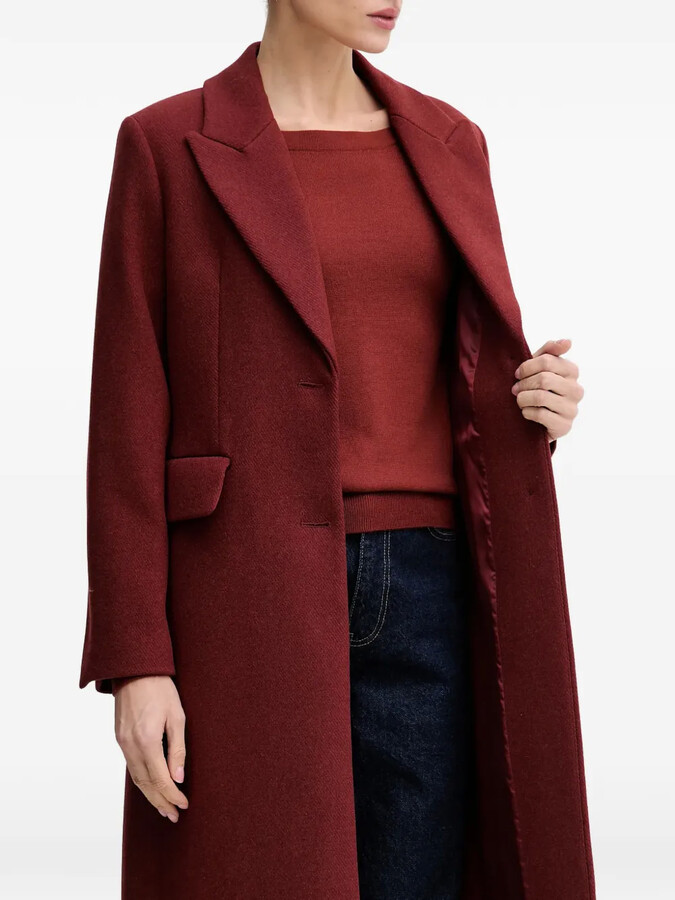 Sisley Buttoned Pocketed Single-Breasted Coat