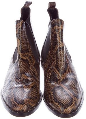 Freda Salvador Embossed Round-Toe Ankle Boots
