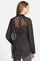 Thumbnail for your product : Frenchi Lace Back Blouse (Juniors)