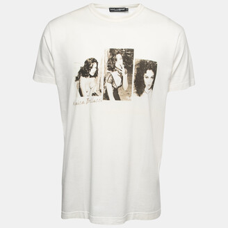 Dolce & Gabbana Off White Monica Bellucci Print Cotton T-Shirt XXL -  ShopStyle