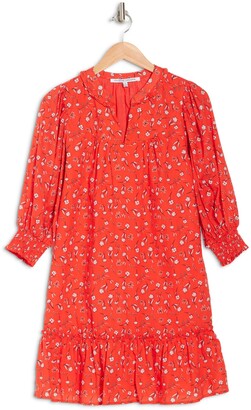 Collective Concepts Puff Sleeve Floral Print Dress