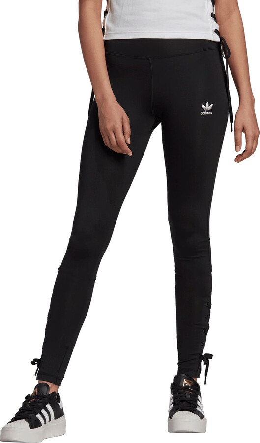 adidas Always Original High Waist Lace Up Stretch Recycled Polyester  Leggings - ShopStyle