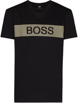 Thumbnail for your product : Boss stripe logo print detail T-shirt