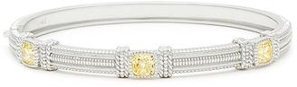 Judith Ripka Yellow Crystal Three Stone Bangle Bracelet