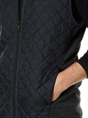 Perry Ellis Quilted Mixed Media Vest