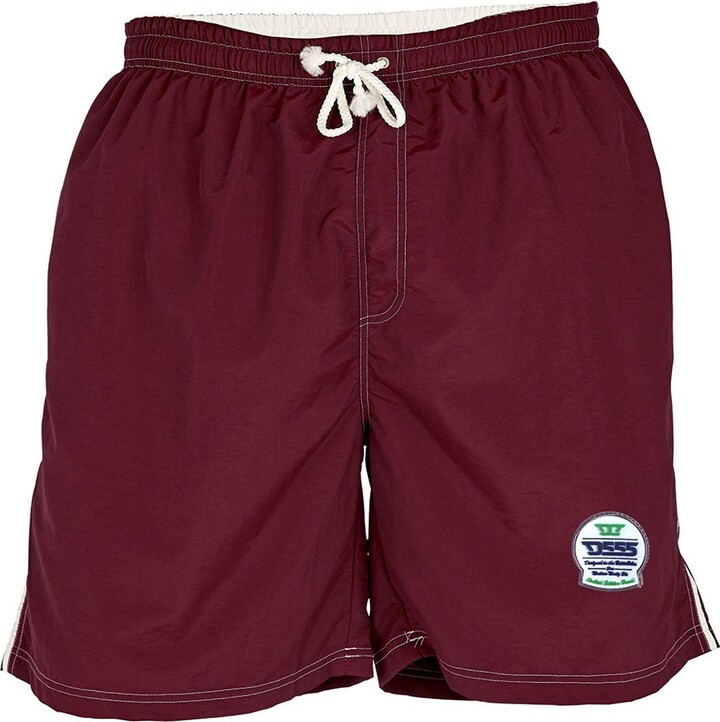 D555 New Full Length Swimming Shorts (Yarrow) in Burgundy ShopStyle