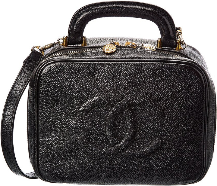 Chanel Black Calfskin Leather Cc Timeless Vanity Case (Authentic Pre-Owned)  - ShopStyle Makeup & Travel Bags