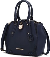 Thumbnail for your product : Mkf Collection By Mia K. Lorena Snake embossed Vegan Leather Women's Satchel Bag