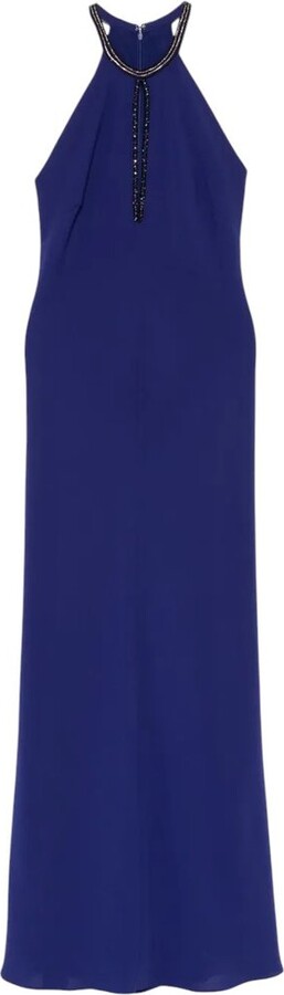 Studio Max Mara Fernet Halterneck Sleeveless Maxi Dress