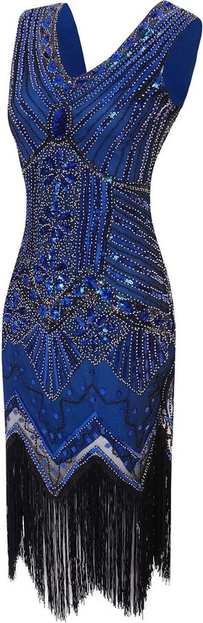 SAMGU Women's Gatsby Dress Vintage Inspired Sequin Embellished