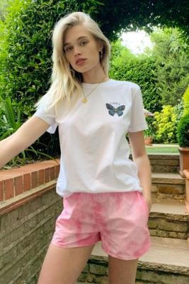Obey Butterfly Logo T-Shirt - White S at Urban Outfitters