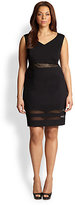 Thumbnail for your product : ABS by Allen Schwartz ABS, Sizes 14-24 Mesh-Inset Dress