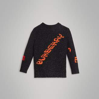 Burberry Rocket Detail Intarsia Cashmere Blend Sweater