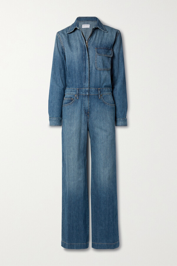 Rivet Utility Denim Jumpsuit Blue ShopStyle StraightLeg Jeans