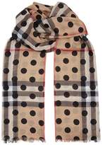 Thumbnail for your product : Burberry Giant Check Polka Dot Scarf