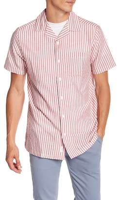 Onia Short Sleeve Stripe Woven Regular Fit Shirt